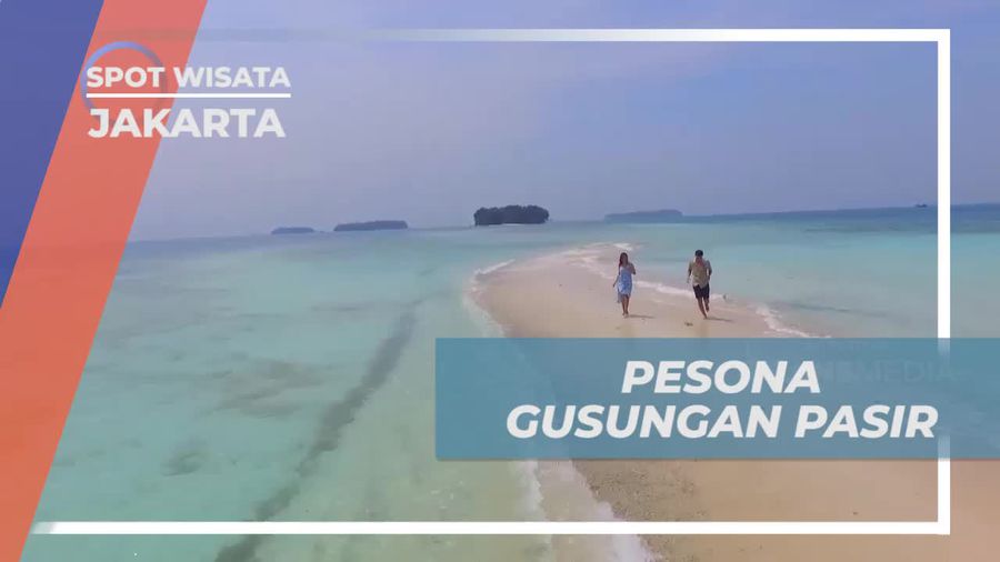 Mengabadikan Momen di Gusungan Pasir Dekat Pulau Macan, Jakarta