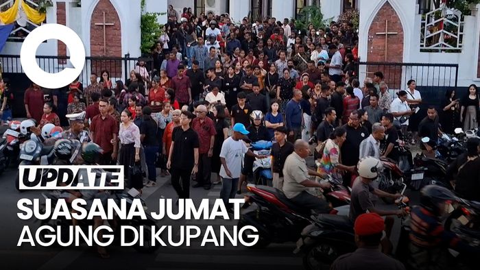 Video: Jumat Agung di Gereja Katedral Kupang Penuh, Arus Lalin Sekitar Padat