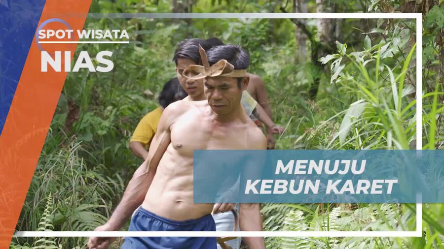 Menjelajahi Kebun Karet Bersama di Desa Bawomataluo, Nias