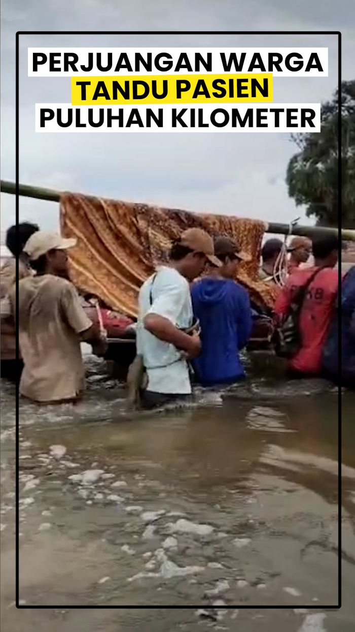 Video: Potret Warga Lampung Tandu Pasien Susuri Gunung-Pantai Demi ke Puskesmas