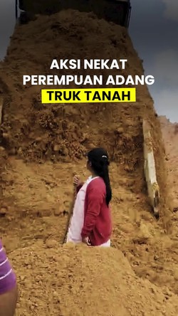 Video: Heboh Perempuan di Batam Nekat Adang Truk Tanah hingga Nyaris Terkubur