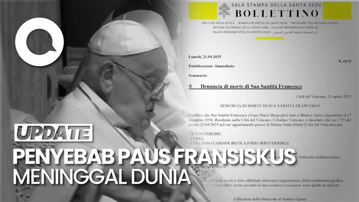 Video Vatikan: Paus Meninggal karena Stroke-Gagal Jantung