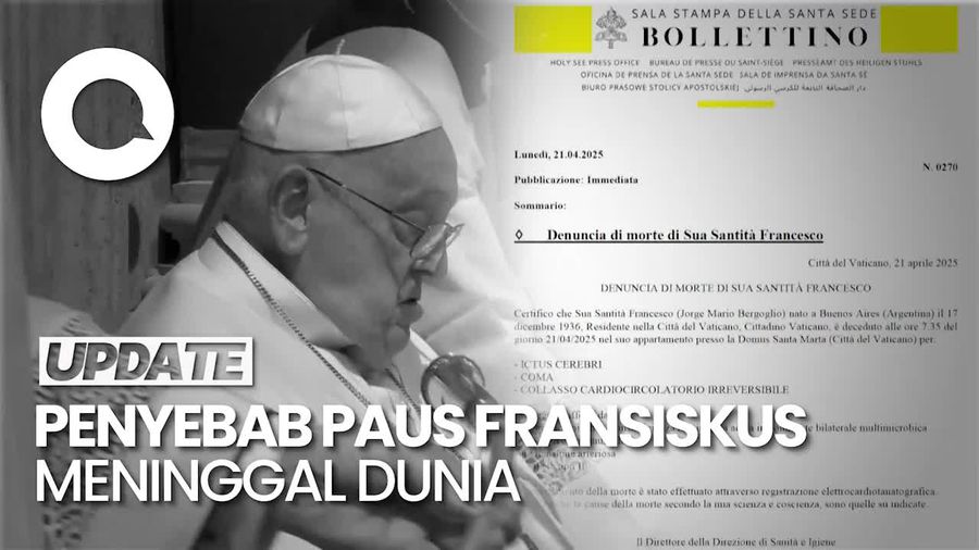 Video Vatikan: Paus Meninggal karena Stroke-Gagal Jantung