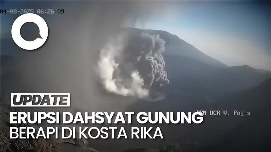 Video Erupsi Dahsyat Gunung Berapi Poas Kosta Rika