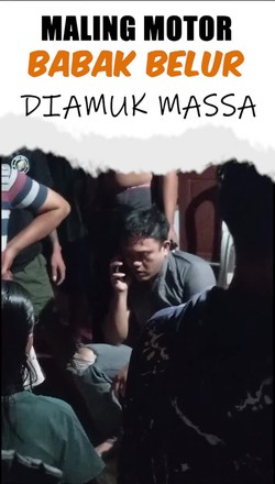 Video: Maling Motor di Blitar Kepergok, Babak Belur Diamuk Massa