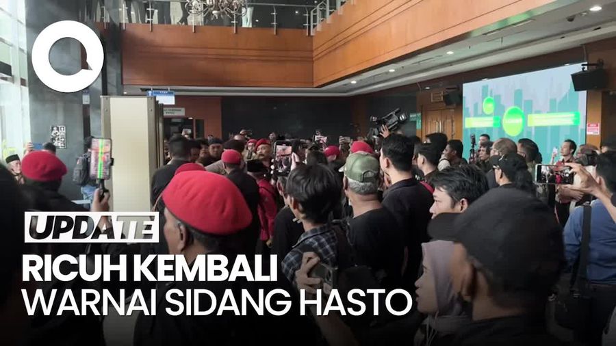 Video: Lagi, Massa Pro dan Kontra Ribut di Sidang Hasto