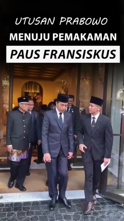 Video Jokowi-Menteri Prabowo Berangkat ke Pemakaman Paus di Vatikan