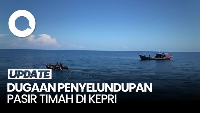 Video Penangkapan Kapal Diduga Selundupkan Pasir Timah di Perairan Lingga