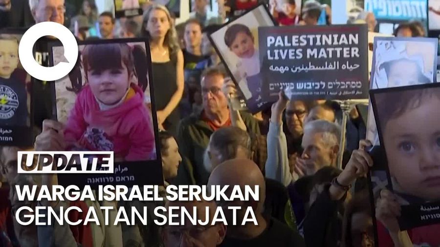 Video Warga Israel Demo Bawa Poster Anak Gaza yang Tewas: Kami Menolak Perang