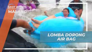 Menyemarakkan Suasana dengan Lomba Dorong Air Bag di Banyu Anjlok, Malang
