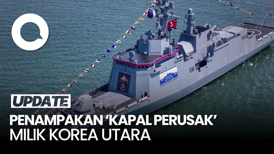 Video: Kim Jong Un Luncurkan Kapal Perusak Serbaguna Seberat 5.000 Ton