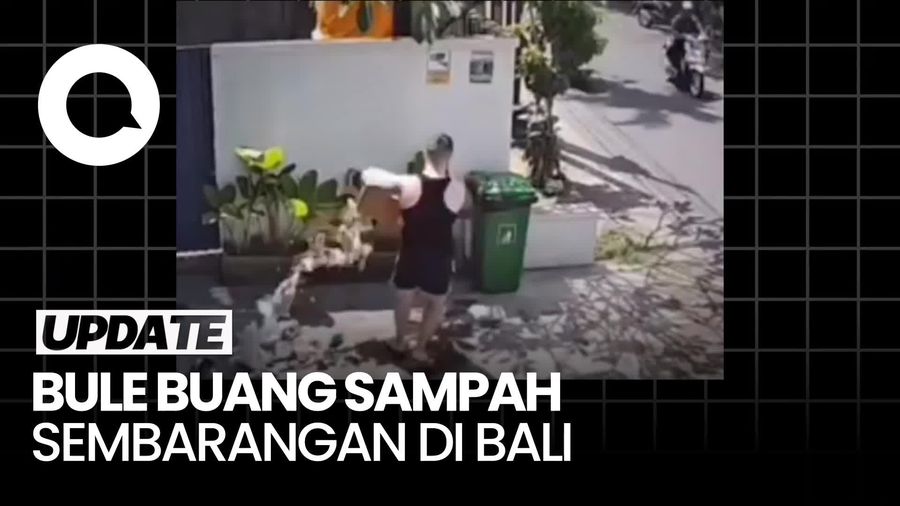 Video: Viral Bule di Bali Buang Sampah Sembarangan, Dihukum Menyapu