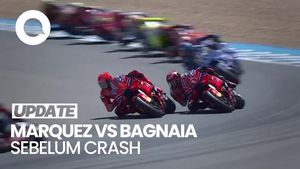 Video Marquez di MotoGP Spanyol: Duel dengan Bagnaia, Senggolan dan Jatuh