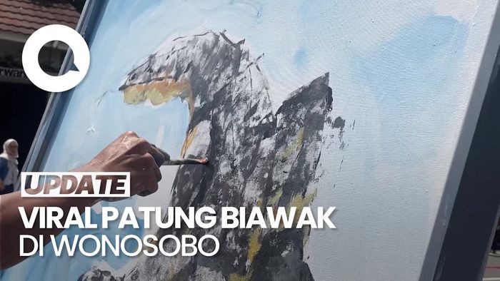 Video: Seniman Bikin Versi Lukisan dari Patung Biawak Viral