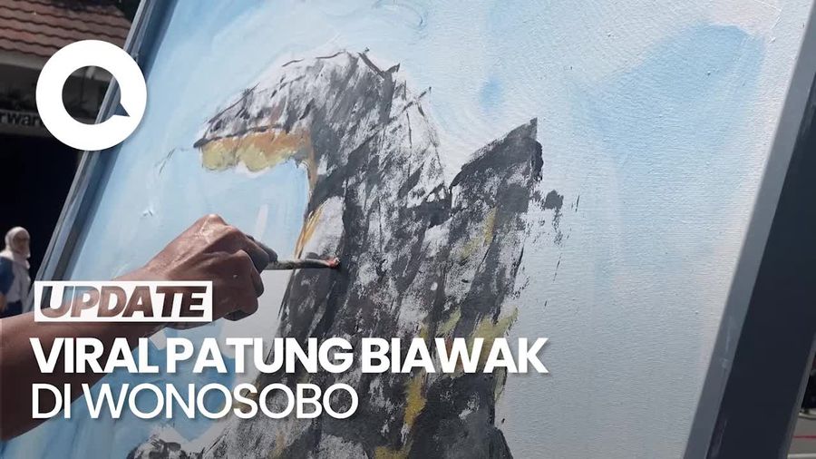 Video: Seniman Bikin Versi Lukisan dari Patung Biawak Viral