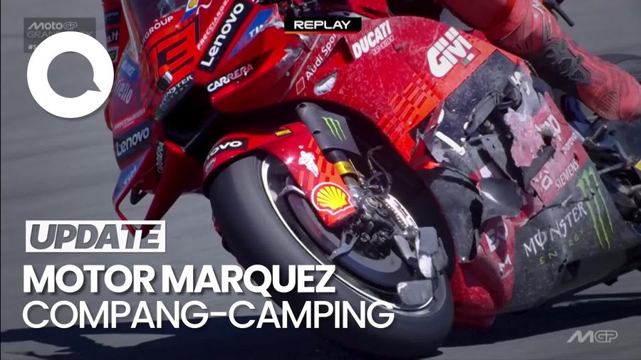 Video Marquez Balapan dengan Motor Compang-camping