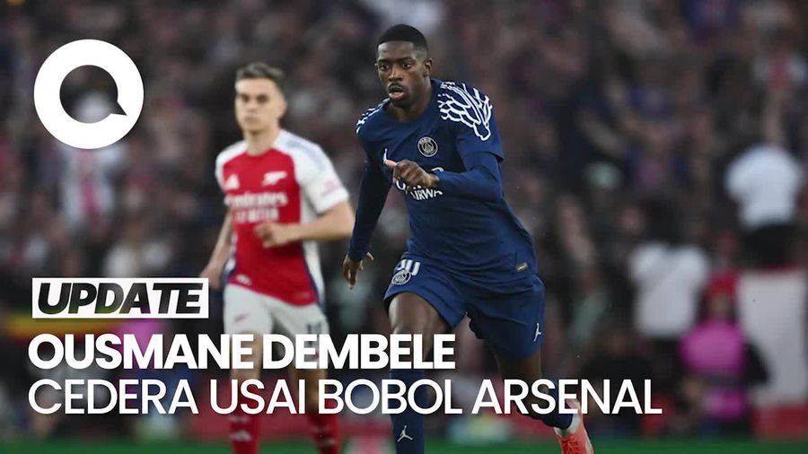 Video Dembele Cedera Usai Bobol Arsenal, Bisa Main di Leg Kedua?