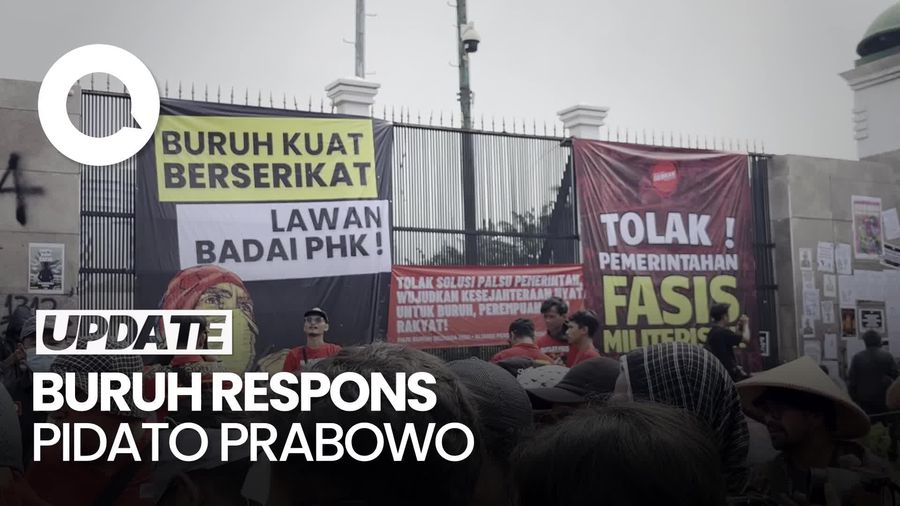 Video: Massa Buruh Sebut Pidato Prabowo di Monas Cuma Gimmick