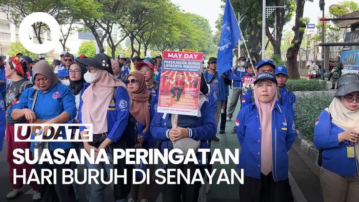 Video: Peringati May Day, Massa Buruh Mulai Padati Kawasan Senayan