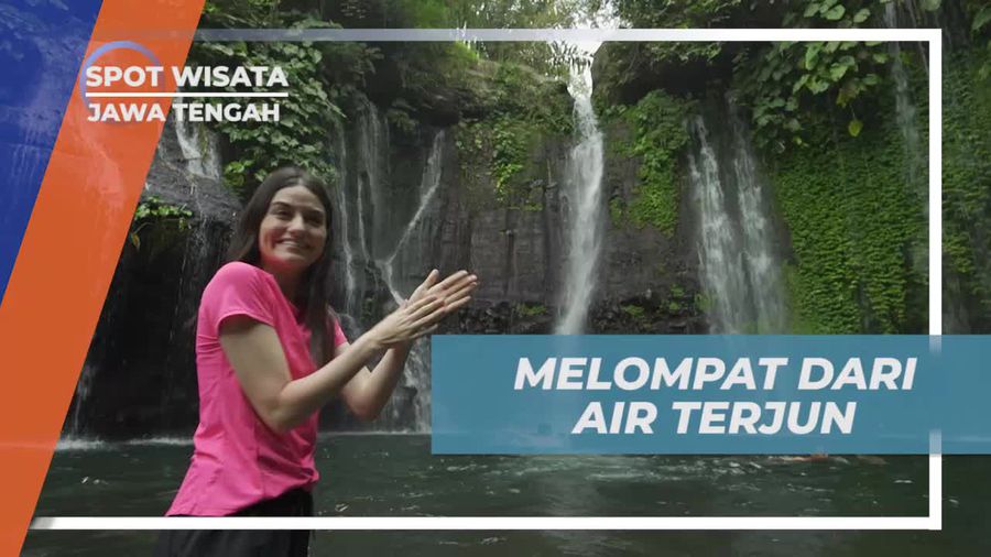 Menyaksikan Aksi Berani Melompat dari Air Terjun, Jawa Tengah