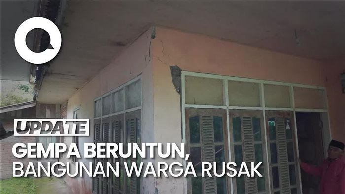 Video: Bangunan di Tanah Datar Rusak Akibat Gempa Beruntun