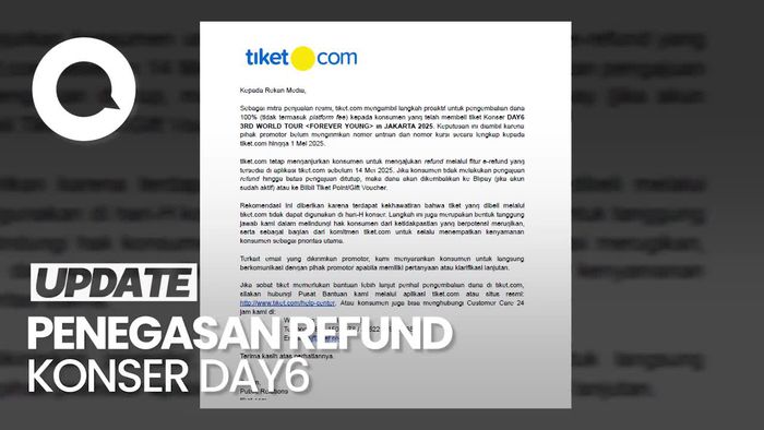 Video: Pernyataan Tambahan tiket.com soal Refund Konser Day6