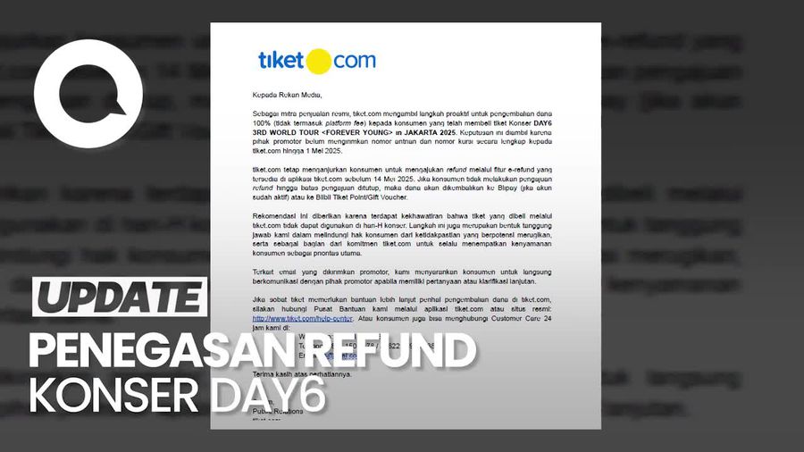 Video: Pernyataan Tambahan tiket.com soal Refund Konser Day6