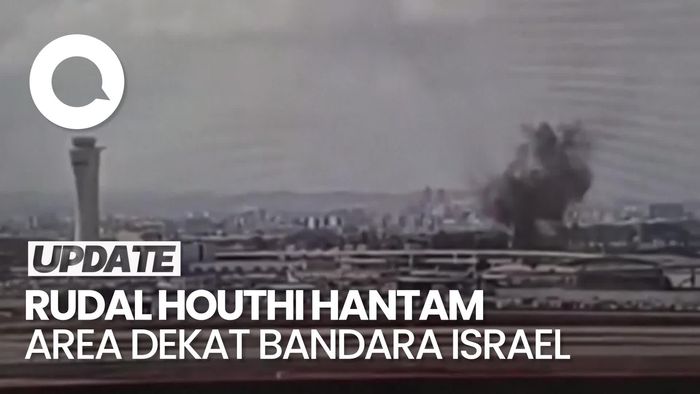Video Detik-detik Rudal Houthi Meledak di Dekat Bandara Ben Gurion Israel