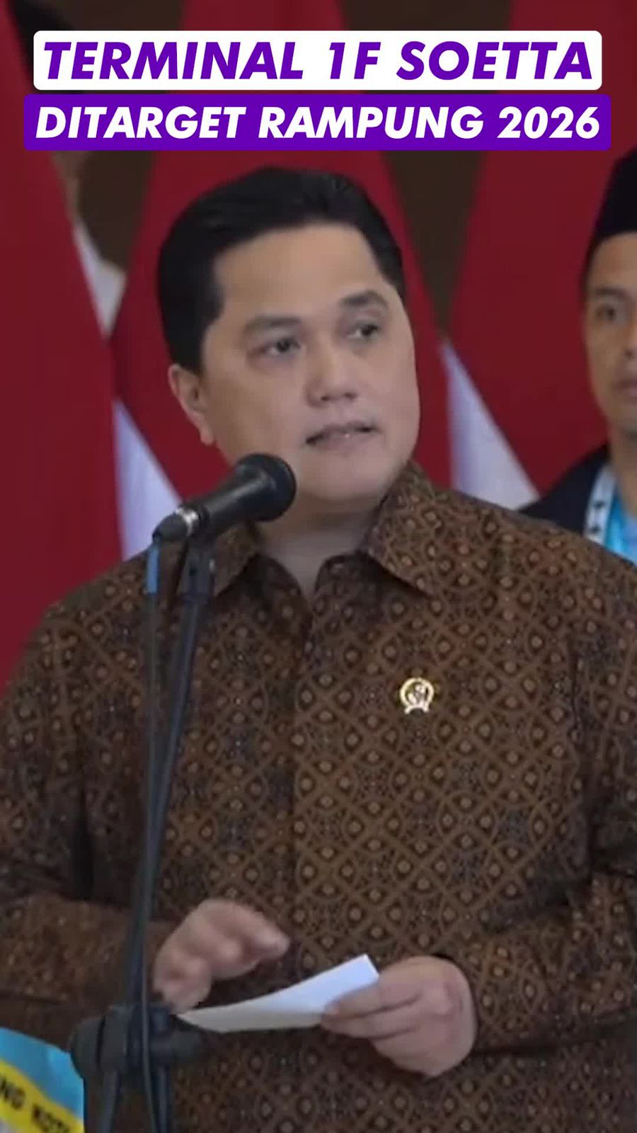 Video Erick Thohir Targetkan Terminal 1F Soetta Khusus Tarif Murah Rampung 2026 