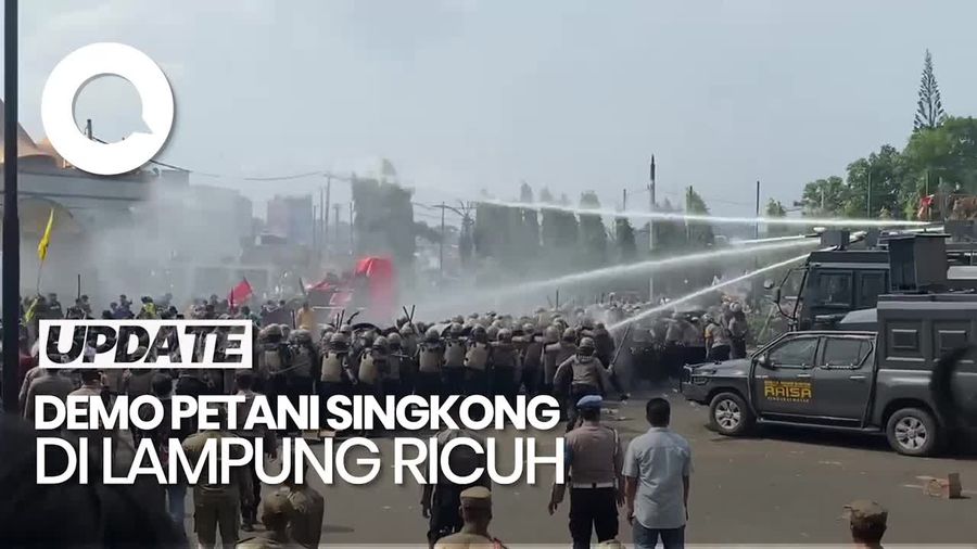 Video Demo Petani Singkong di Lampung Ricuh, Massa Lempar Batu