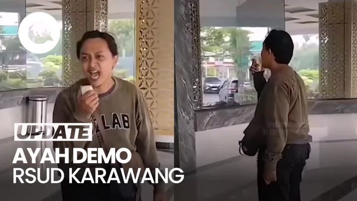 Video: Bayinya Meninggal, Ayah Demo RSUD Karawang Seorang Diri