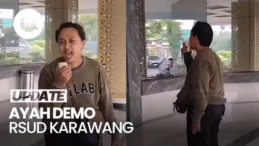 Video: Bayinya Meninggal, Ayah Demo RSUD Karawang Seorang Diri