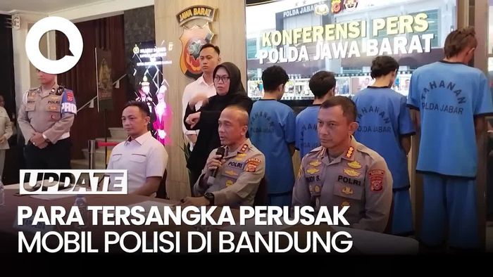 Video: Ini Tampang 4 Pelaku Perusak Mobil Polisi saat Demo Buruh di bandung