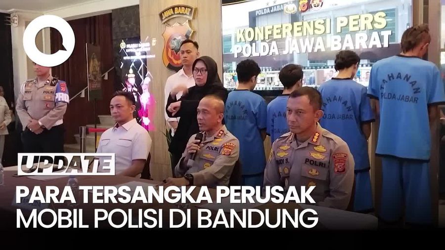 Video: Ini Tampang 4 Pelaku Perusak Mobil Polisi saat Demo Buruh di bandung