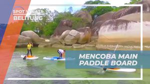 Sensasi Bermain Paddle Board di Pantai Tanjung Tinggi Belitung