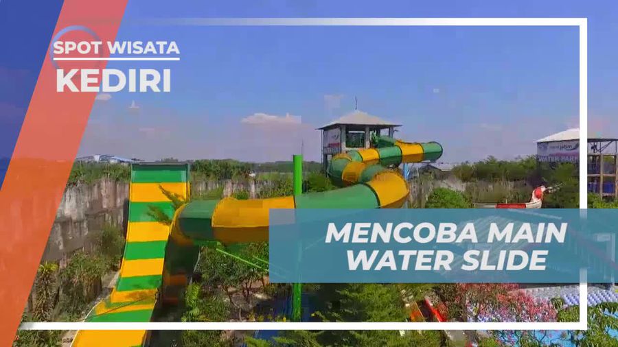 Mencoba Sensasi Berkendara di Water Slide Gumul Paradise, Kediri