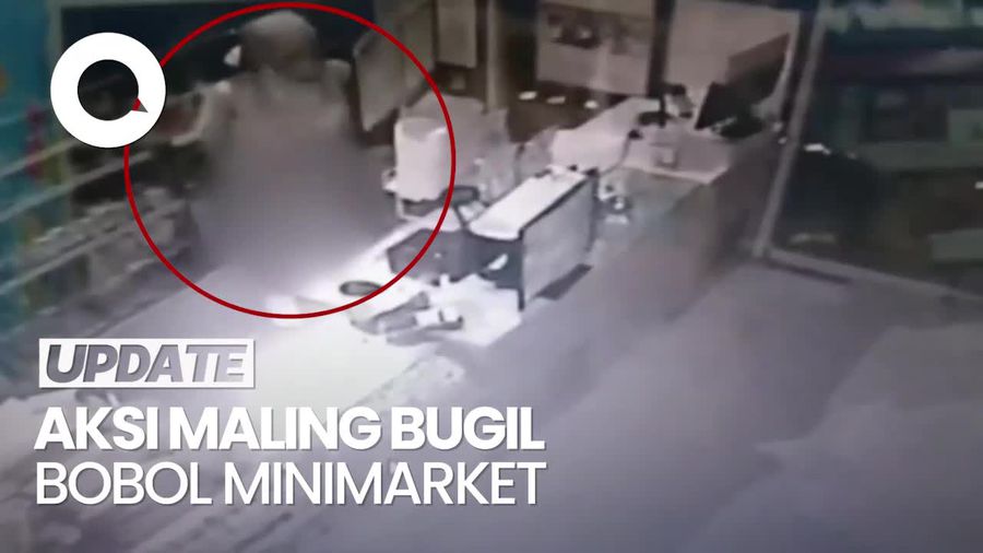 Video: Heboh Maling Beraksi Tanpa Busana Bobol Minimarket di Sukabumi