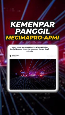 Video Pernyataan Kemenpar Setelah Panggil Mecimapro Terkait Konser DAY6