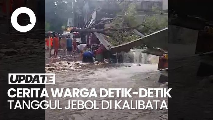 Video Cerita Warga Detik-detik Tanggul Kalibata Jebol: Retak-Timpa Gerobak