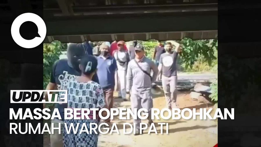 Video: Heboh Rumah Petani di Pati Dirobohkan Massa Bertopeng