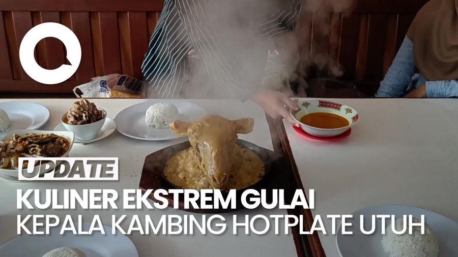 Video: Sensasi Gulai Kepala Kambing Hotplate Utuh di Purwokerto