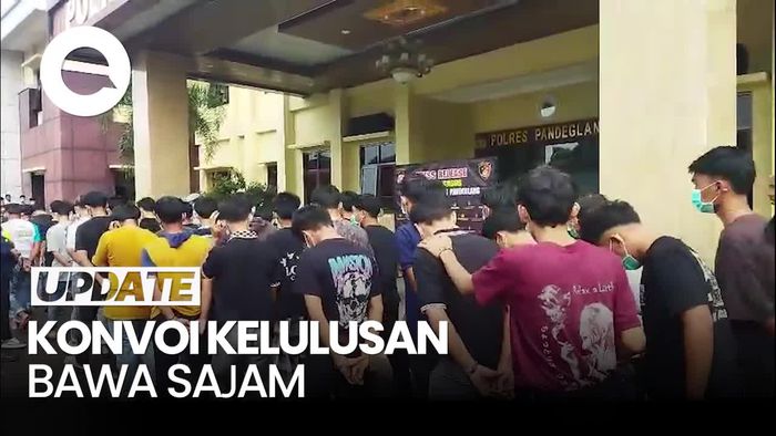 Video: 47 Pelajar di Pandeglang Diamankan Usai Konvoi Kelulusan Bawa Sajam
