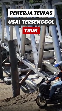 Video Pekerja Proyek Jembatan Sukabumi Tewas Usai Tersenggol Truk Mixer