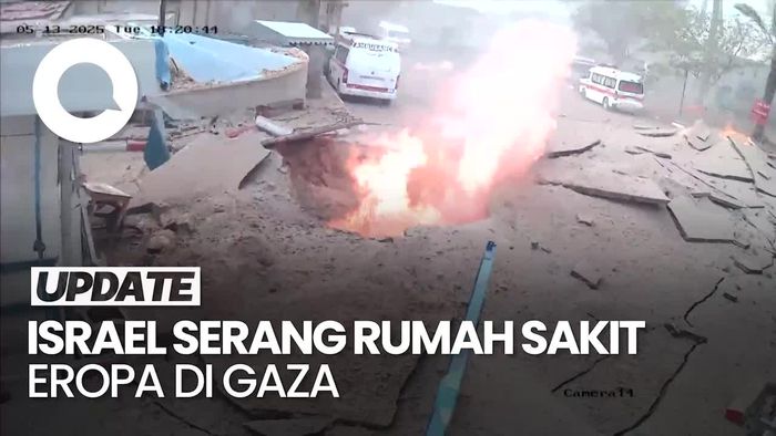 Video CCTV: Detik-detik Rudal Israel Hantam Rumah Sakit Eropa di Gaza
