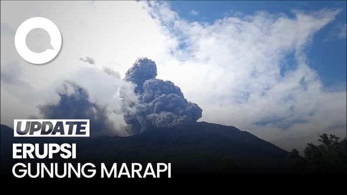  Video: Detik-detik Gunung Marapi 2 Kali Alami Erupsi, Tinggi Kolom Abu 1 Km