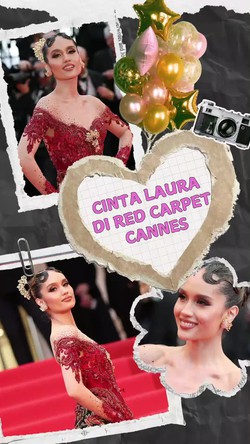 Video Anggunnya Cinta Laura Berkebaya di Red Carpet Cannes
