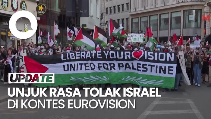 Video: Aksi Massa Pro-Palestina di Swiss Tolak Israel Ikut Kontes Lagu Eurovision