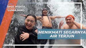 Menyegarkan Diri dalam Air Terjun yang Jernih di Tumpak Sewu, Lumajang