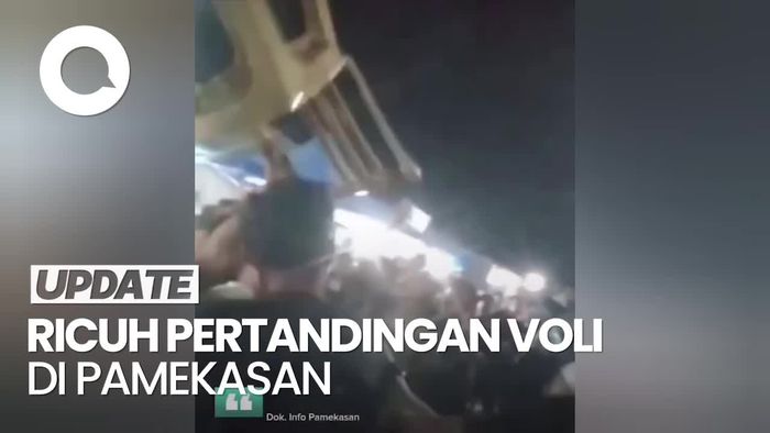 Video: Pertandingan Voli di Pamekasan Ricuh, Penonton Saling Adu Jotos