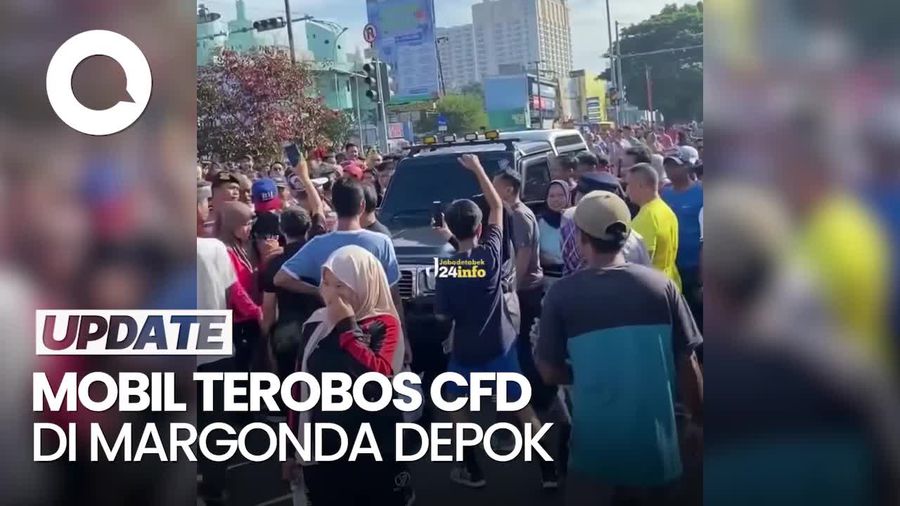 Video: Viral Mobil Terobos CFD di Margonda Depok Berujung Disoraki Warga